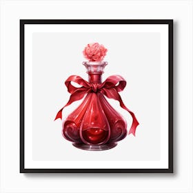 Red Perfume Bottle 10 Art Print