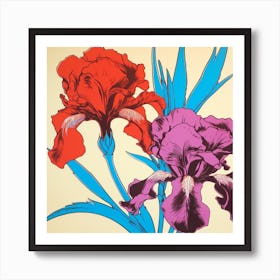 Iris 4 Pop Art Illustration Square Art Print