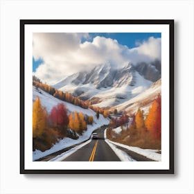 Autumn Road In Colorado Art Print