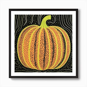 Yayoi Kusama Inspired Pumpkin Black And Yellow 9 Art Print