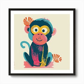 Charming Illustration Monkey 2 Art Print