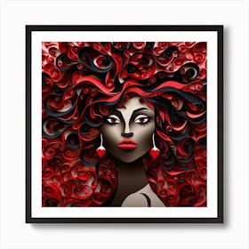 Black Girl With Red Hair Art Print