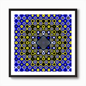 Digital Art Background Yellow Blue Art Print