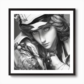 Portrait Of A Girl In A Hat Art Print