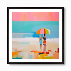 Summer Vibes Color Block Modern Beach Art 6 Art Print