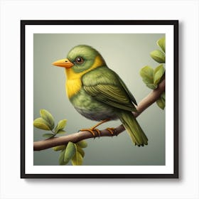 Green Bird Art Print