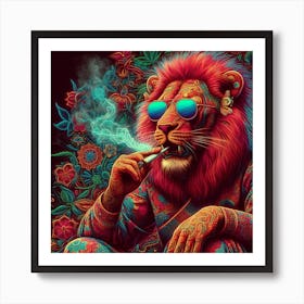 Psychedelic Lion Art Print