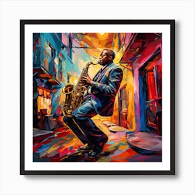 Saxophone Player 26 Art Print