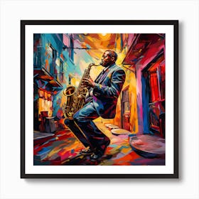 Saxophone Player 26 Affiche