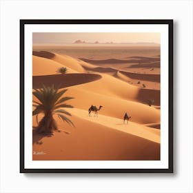 Camels In The Desert 6 Art Print