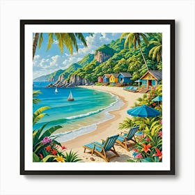 Beach Scene Art Print