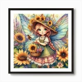 Sunflower Fairy 1 Art Print