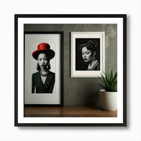 Woman In A Red Hat Art Print