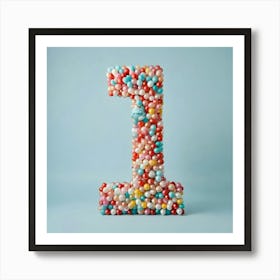 Number One Made Of Balloons Art Print