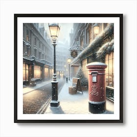 Christmas In London Vintage Art Print