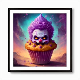 Clown Cupcake Art Print