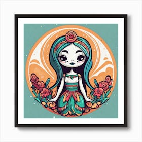 Mexico Sticker 2d Cute Fantasy Dreamy Vector Illustration 2d Flat Centered By Tim Burton Pr (49) Art Print