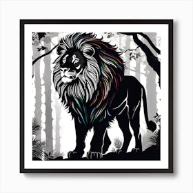 Lion In The Forest 9 Art Print