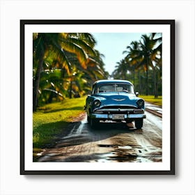 Old Car On The Road Art Print