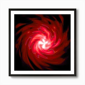 Abstract Red Flower On A Black Background Art Print
