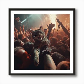 Cat In The Crowd 4 Art Print