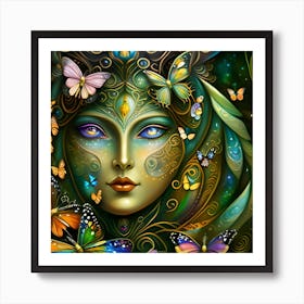 Goddess With Butterflies Poster