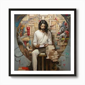 Book reader Art Print