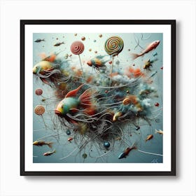 Floating Fish And Lollypops #3 Poster