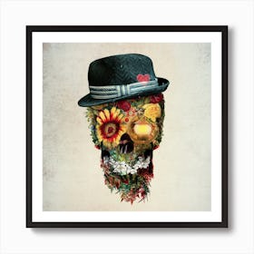 Vintage Skull Square Art Print