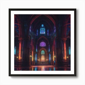 Cathedral At Night 3 Art Print