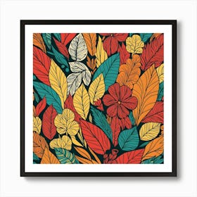 Phoenix Style And Type Vibrant Abstract Floral Illustration 1 (1) Art Print