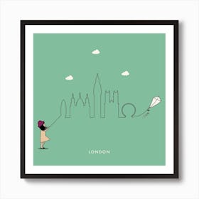 London Skyline Kite Art Print