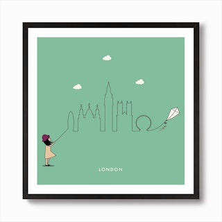 London Skyline Kite Art Print