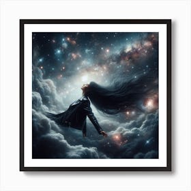 Girl In The Clouds 1 Art Print