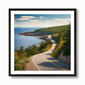 Winding Road By The Sea Art Print