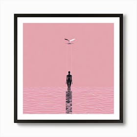 Woman Standing In The Water Art Print