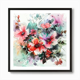 Watercolor Flowers 17 Art Print