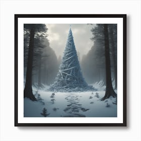 Christmas Tree In The Forest 121 Art Print