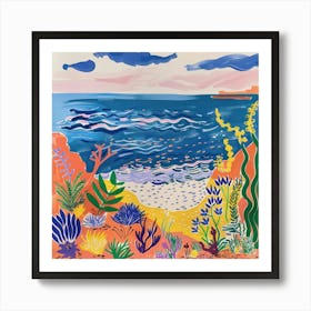Seaside Painting Matisse Style 7 Art Print
