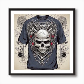 Skull T - Shirt 1 Art Print