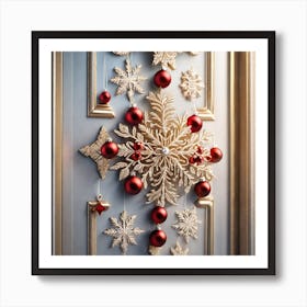 Christmas Decoration On Home Door Miki Asai Macro Photography Close Up Hyper Detailed Trending O (2) Art Print