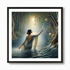 Woman In The Water 6 Art Print