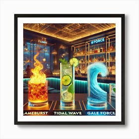 A Stylish Bar Offering An Array Of Cocktails And M Art Print