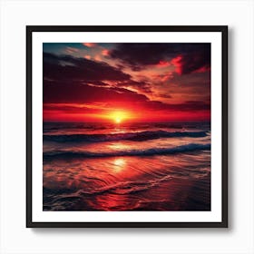 Sunset On The Beach 585 Art Print