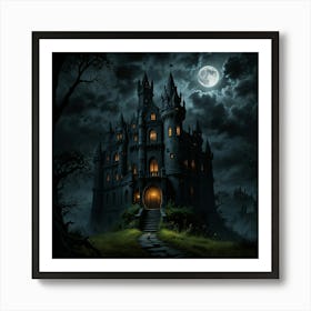 Castle At Night 8 Art Print