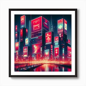 Neon City Art, Neon City Art, Neon Art, Neon Art, Neon Art, Neon Art Art Print