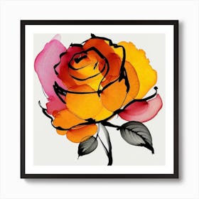 Orange Rose Art Print