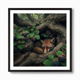 Fox In A Tree 1 Art Print