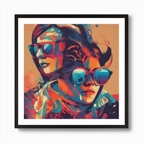 New Poster For Ray Ban Speed, In The Style Of Psychedelic Figuration, Eiko Ojala, Ian Davenport, Sci (14) Art Print