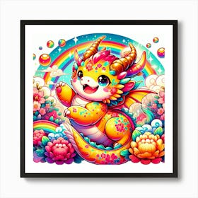 Dragon In The Rainbow Art Print